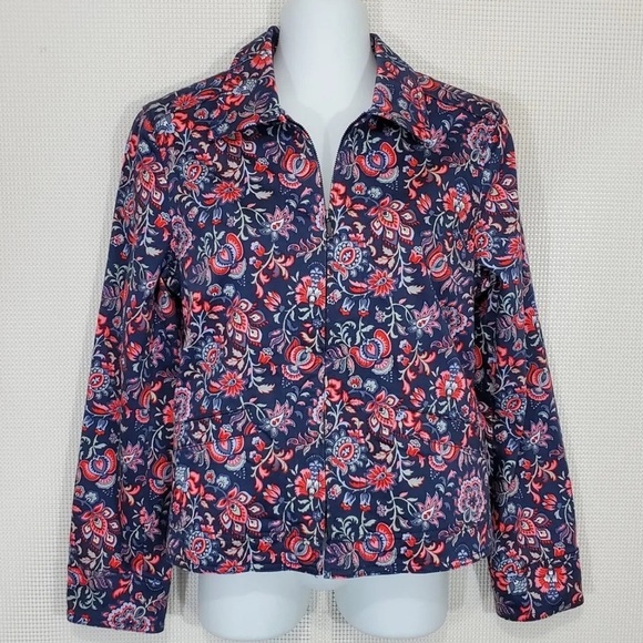 Pendleton Jackets & Blazers - PENDLETON Alberta Arts Hoyt Floral Blazer Jacket Size Medium Zip Stretch Trucker